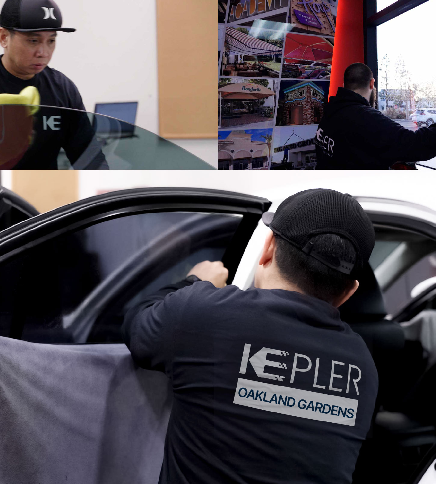 Automotive Window Tinting Expert Applying Film in Oakland Gardens, New York