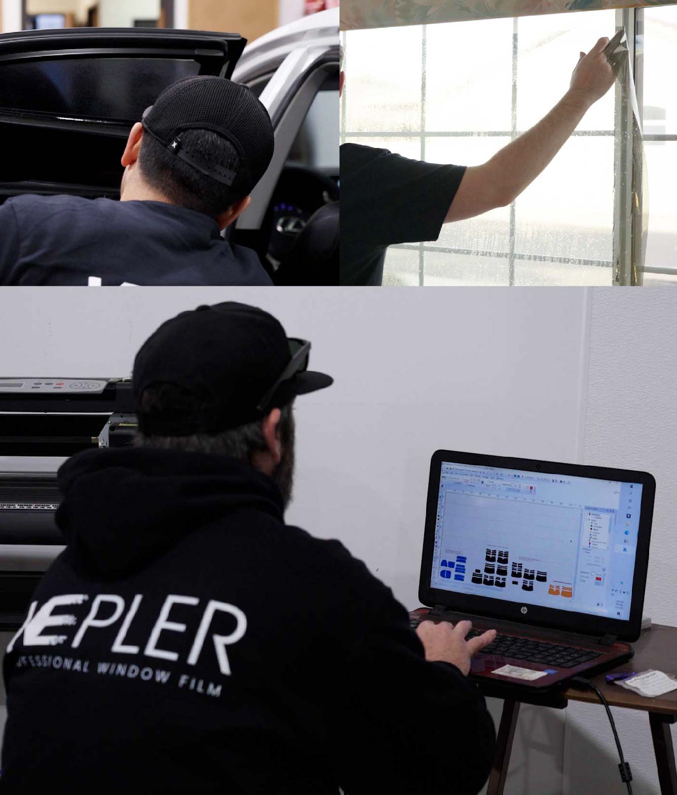 Ceramic Window Tinting Expert Cutting Film in Ronkonkoma, New York