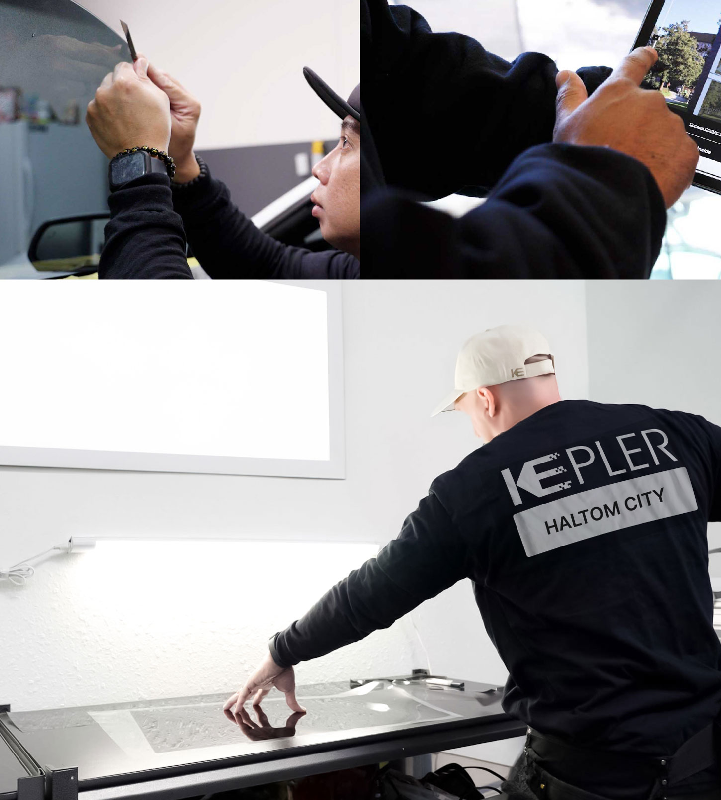Window Tinting Specialist Cutting Film in Haltom City, Texas