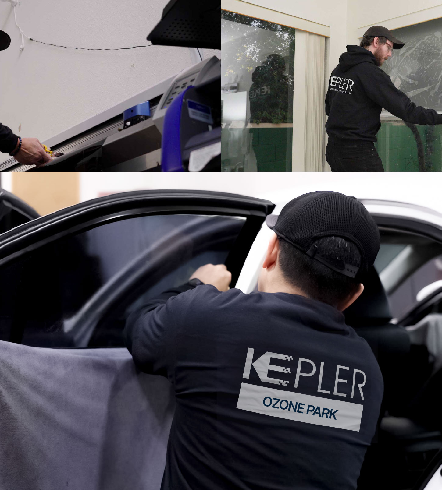 Automotive Window Tinting Expert Applying Film in Ozone Park, New York