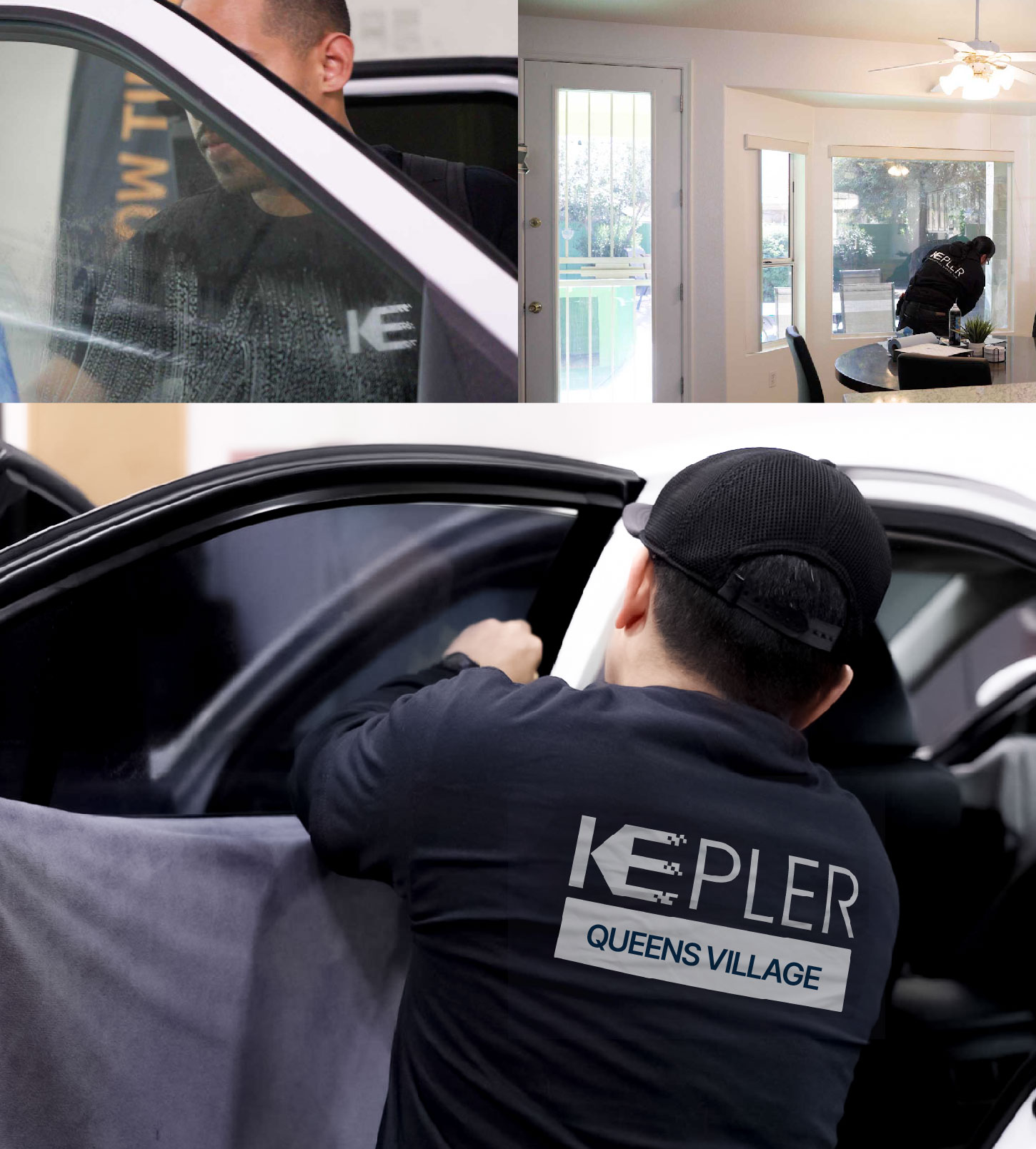 Automotive Window Tinting Expert Applying Film in Queens Village, New York