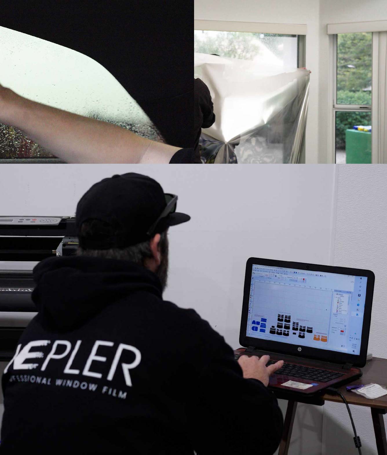 Ceramic Window Tinting Expert Cutting Film in Thompsonville, New York