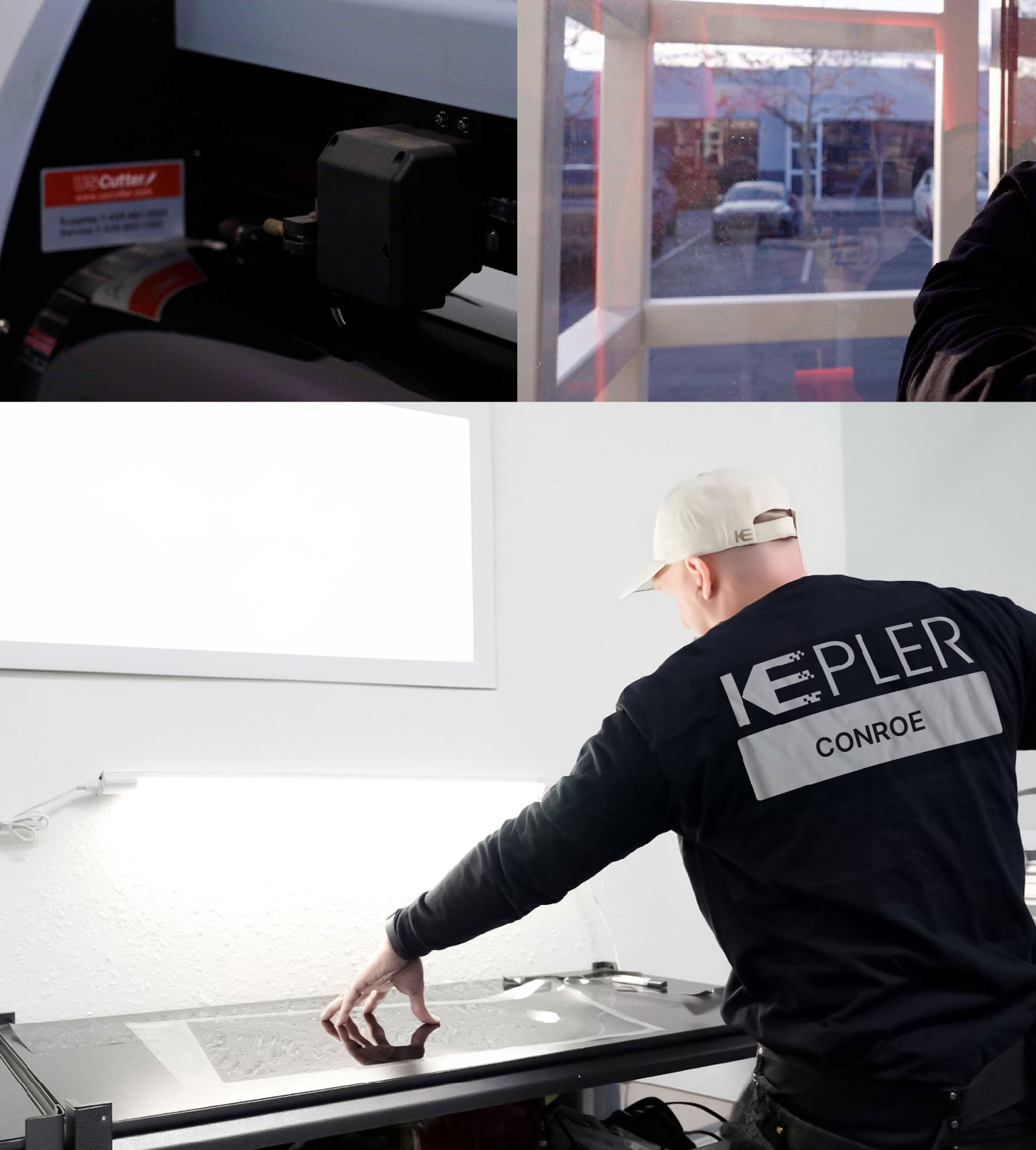 Window Tinting Specialist Cutting Film in Conroe, Texas