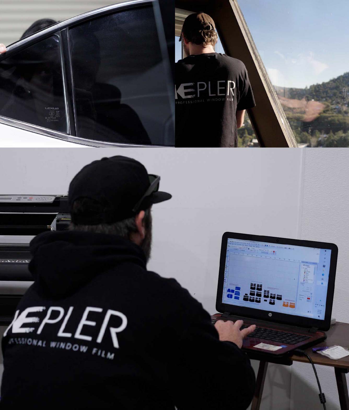 Ceramic Window Tinting Expert Cutting Film in Utica, New York