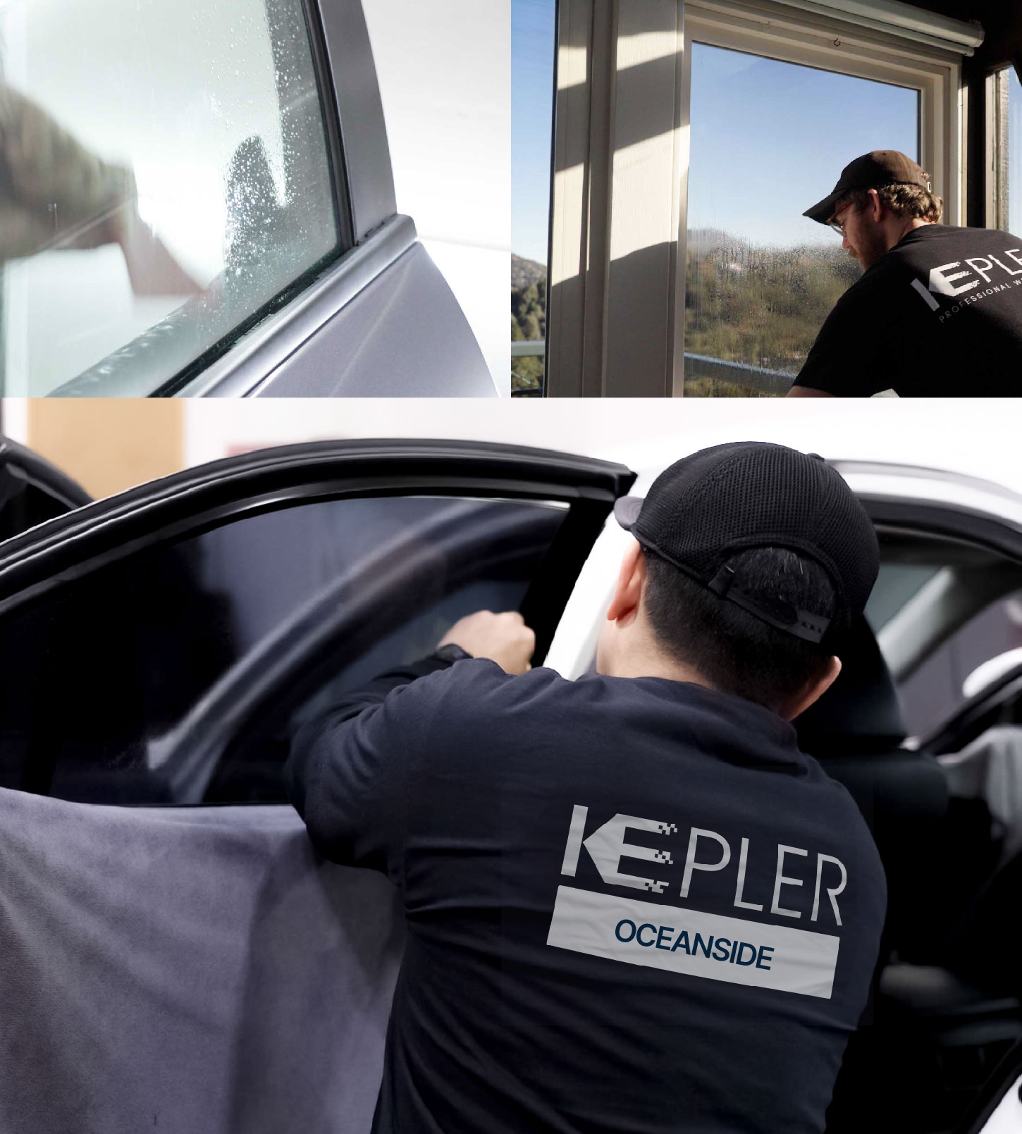 Automotive Window Tinting Expert Applying Film in Oceanside, New York