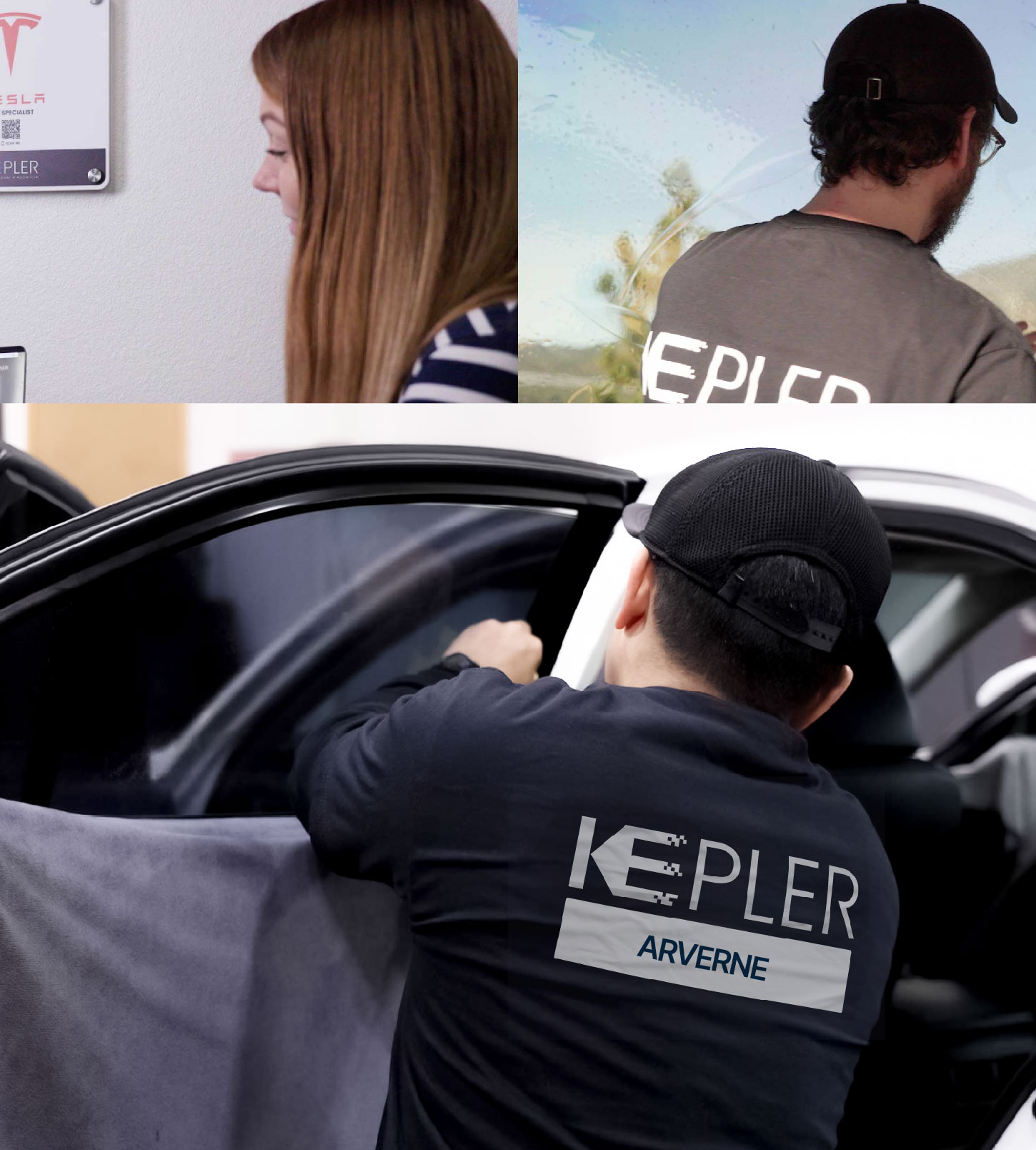 Automotive Window Tinting Expert Applying Film in Arverne, New York