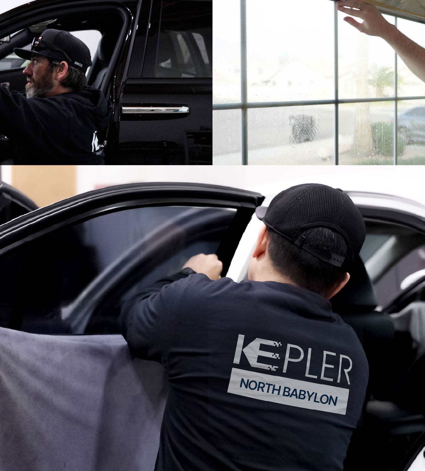 Automotive Window Tinting Expert Applying Film in North Babylon, New York