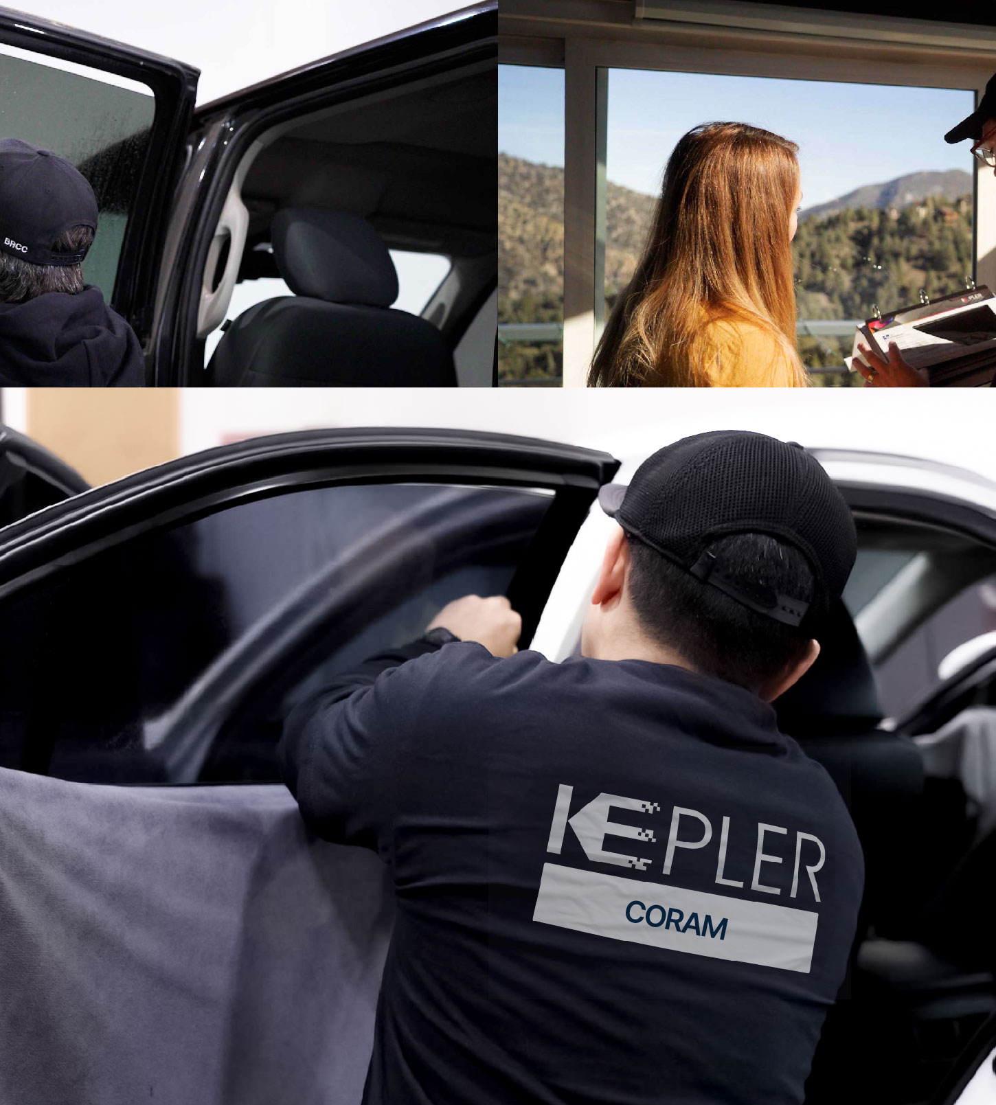 Automotive Window Tinting Expert Applying Film in Coram, New York
