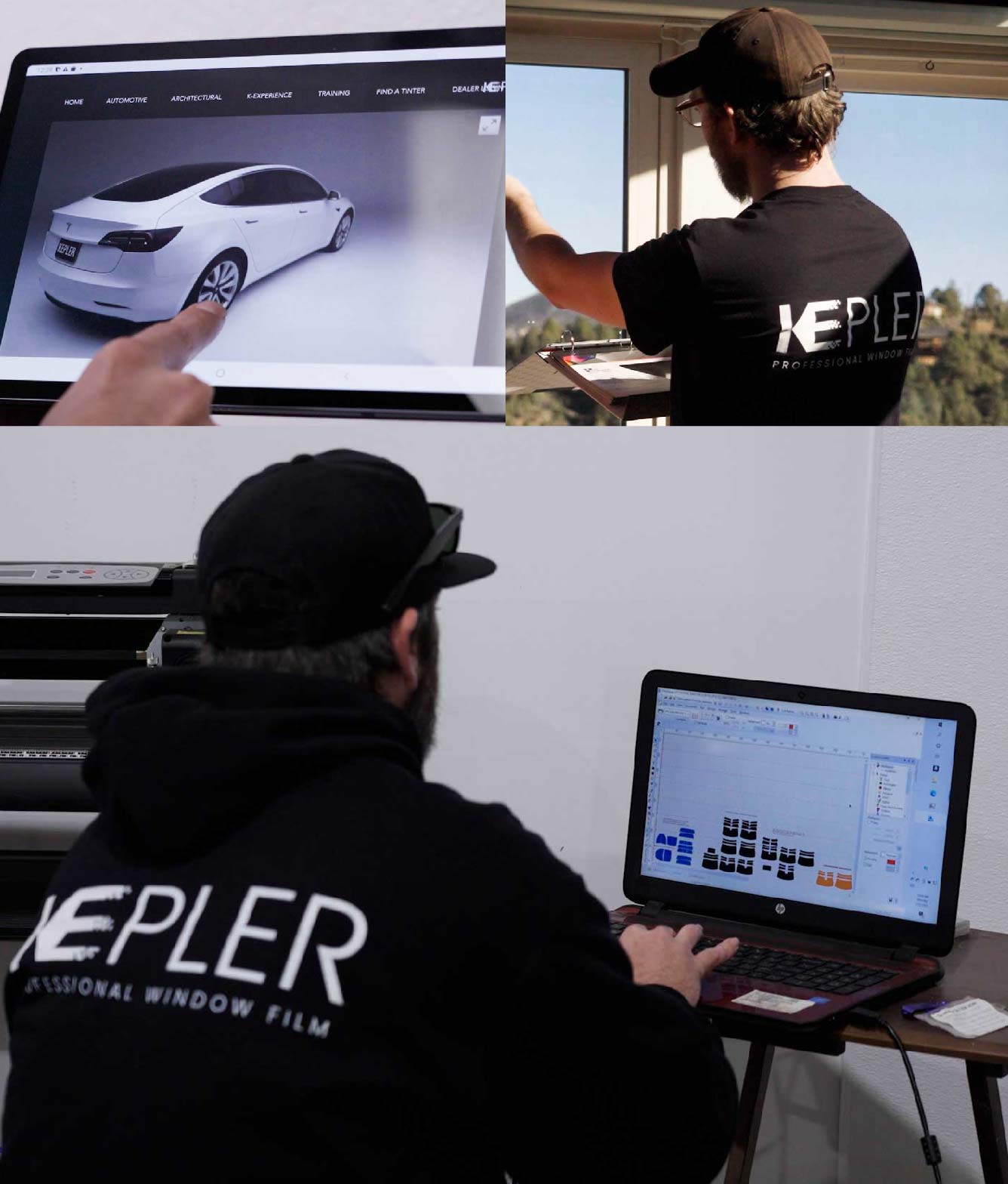 Ceramic Window Tinting Expert Cutting Film in New Castle, Pennsylvania