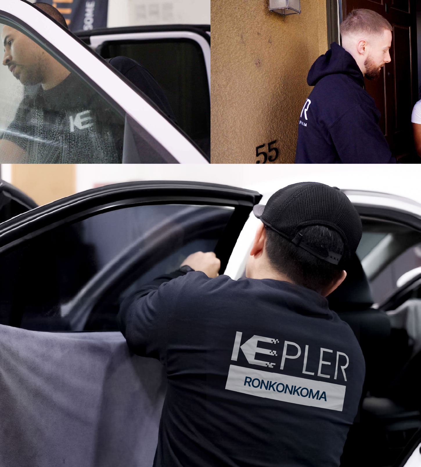 Automotive Window Tinting Expert Applying Film in Ronkonkoma, New York