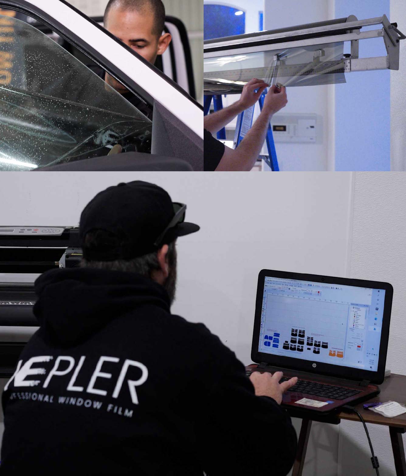 Ceramic Window Tinting Expert Cutting Film in Bensalem, Pennsylvania