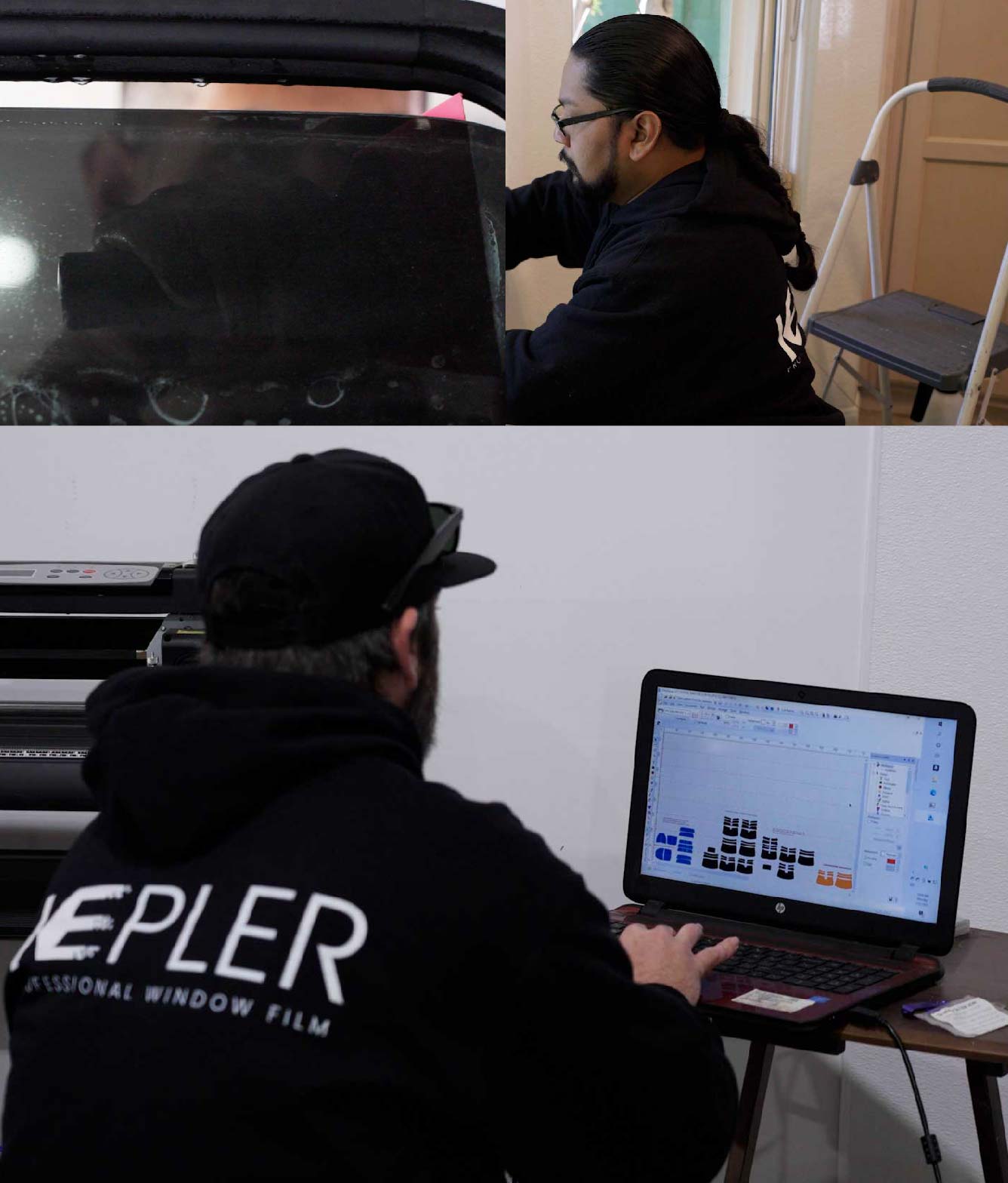 Ceramic Window Tinting Expert Cutting Film in Pottstown, Pennsylvania