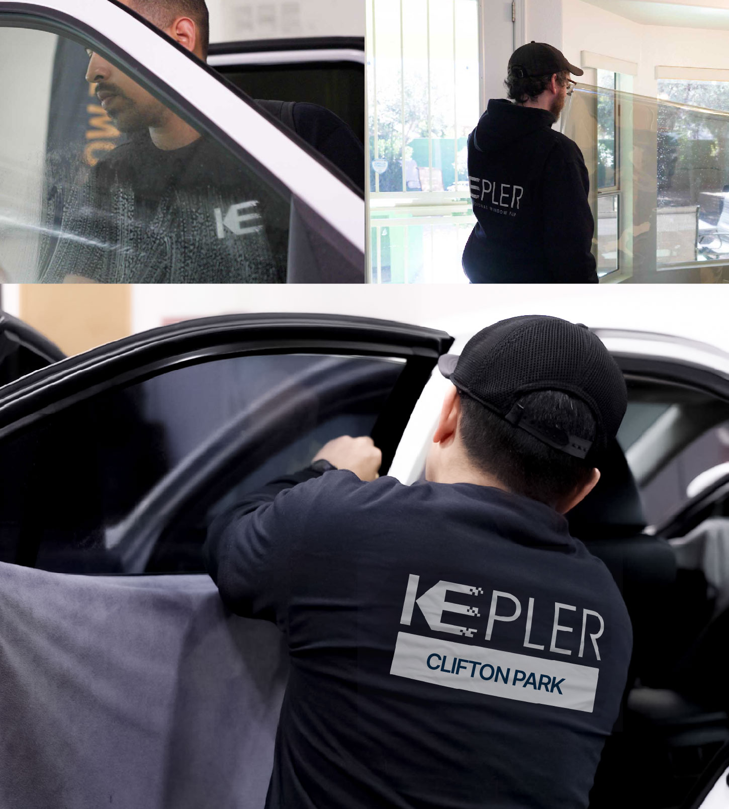 Automotive Window Tinting Expert Applying Film in Clifton Park, New York