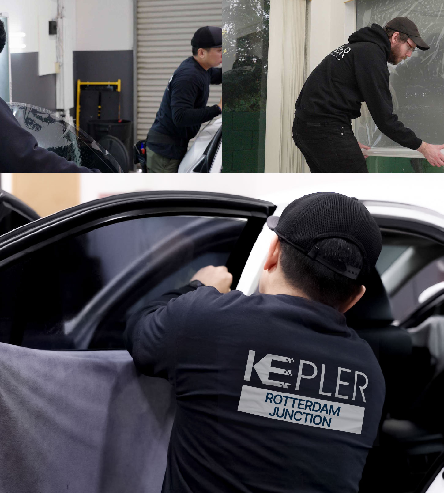Automotive Window Tinting Expert Applying Film in Rotterdam Junction, New York