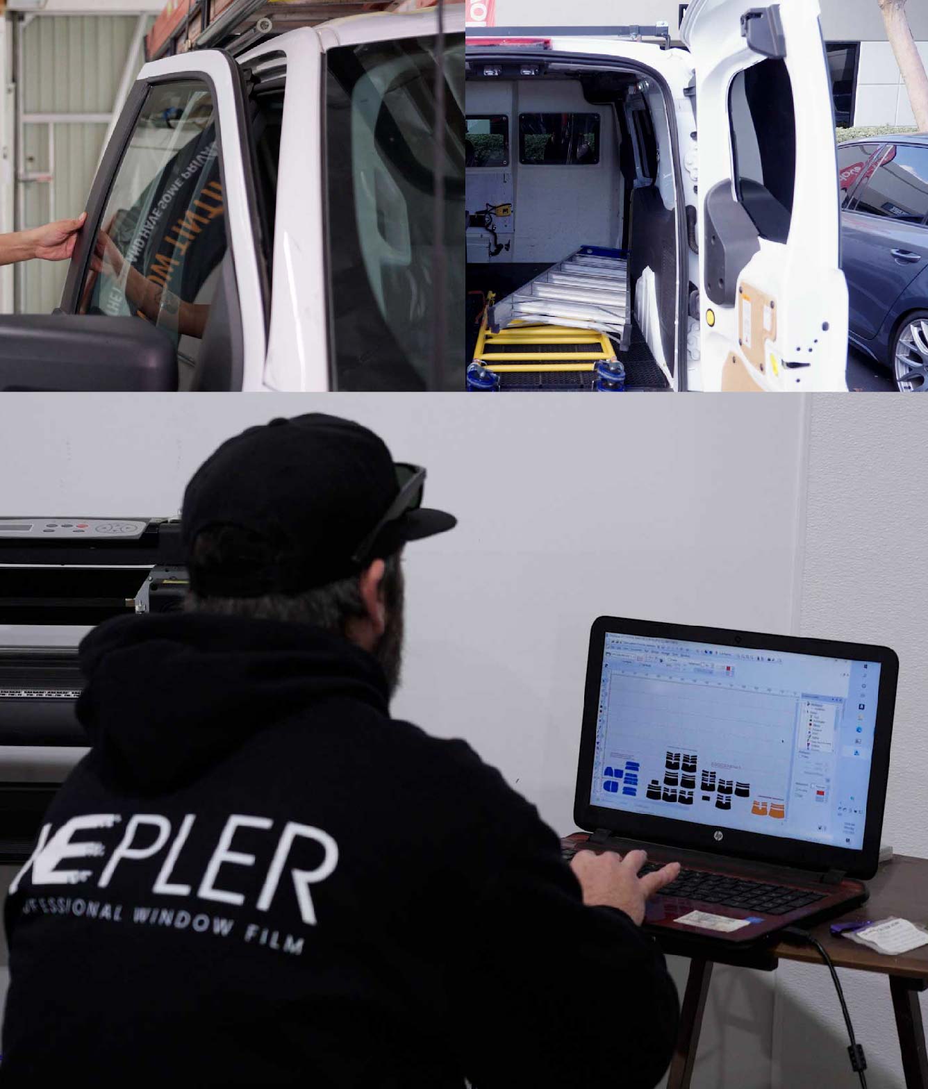 Ceramic Window Tinting Expert Cutting Film in Gainesville, Virginia