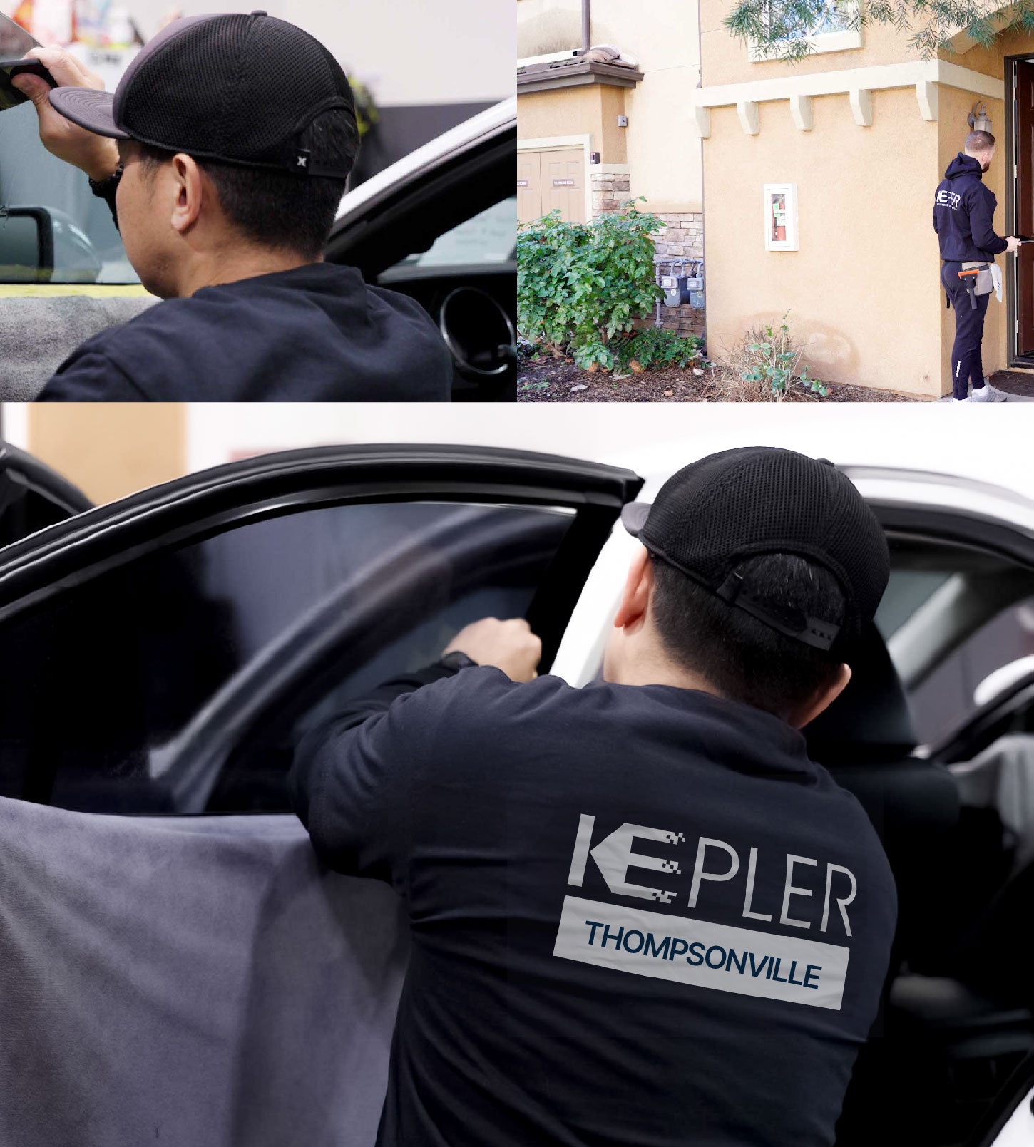 Automotive Window Tinting Expert Applying Film in Thompsonville, New York