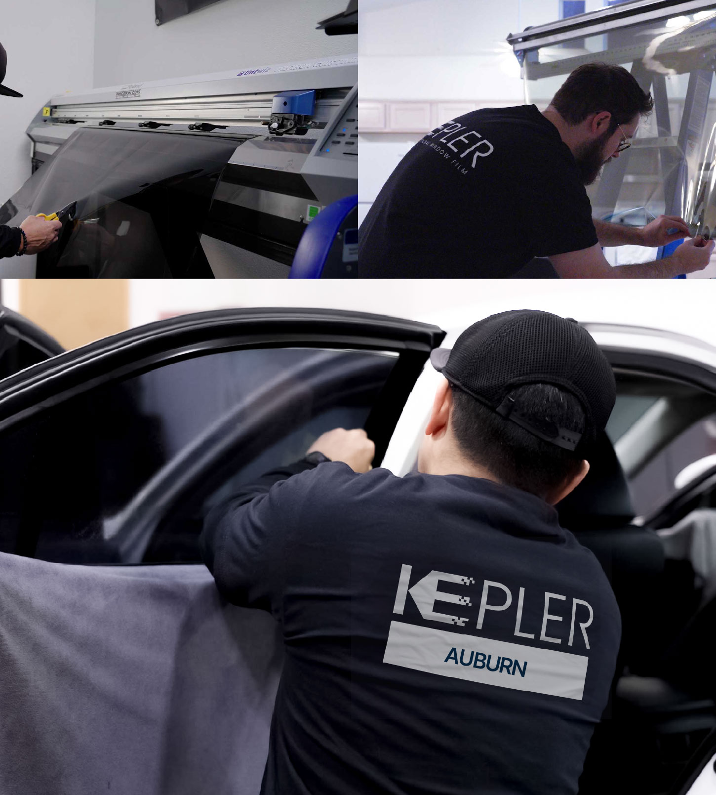 Automotive Window Tinting Expert Applying Film in Auburn, New York