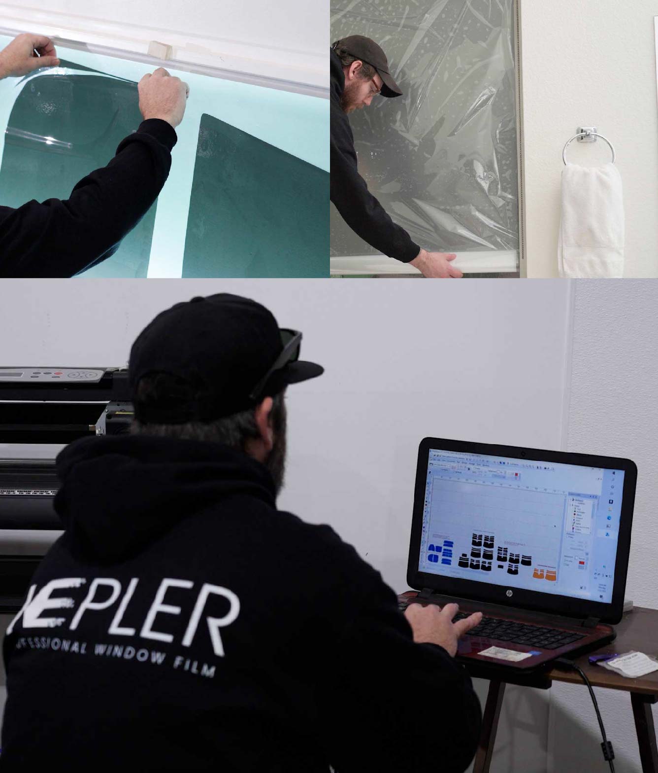 Ceramic Window Tinting Expert Cutting Film in Owings Mills, Maryland