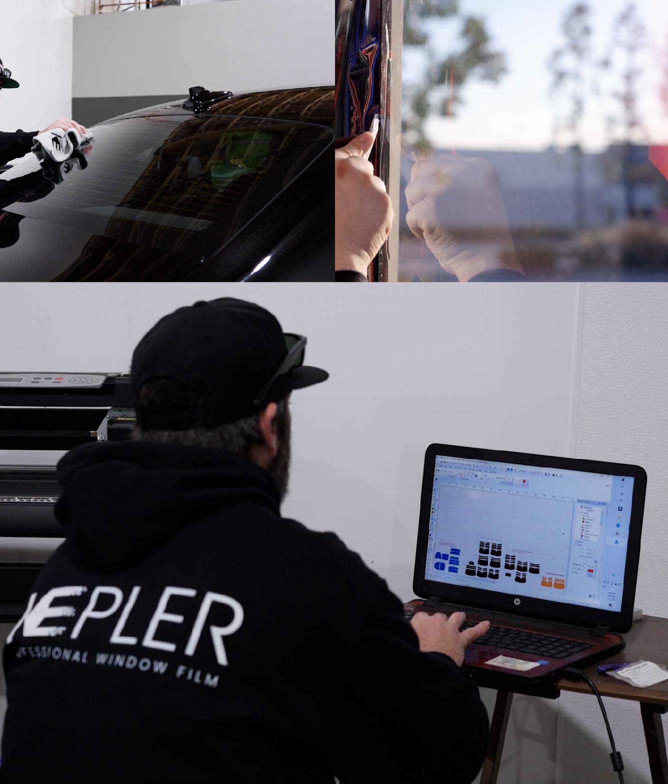 Ceramic Window Tinting Expert Cutting Film in Middle River, Maryland