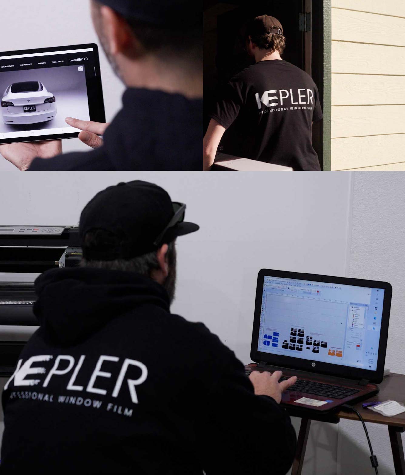 Ceramic Window Tinting Expert Cutting Film in Parkville, Maryland