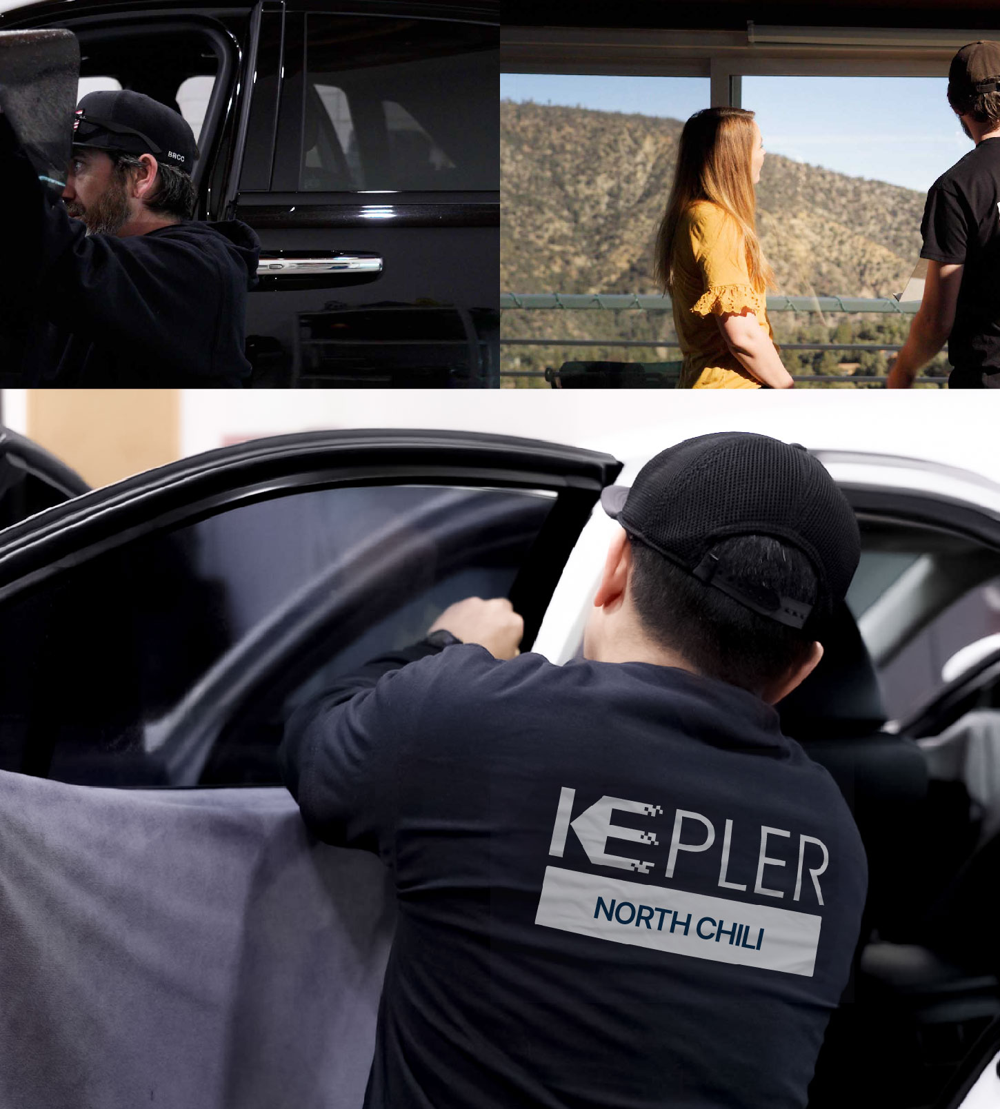 Automotive Window Tinting Expert Applying Film in North Chili, New York