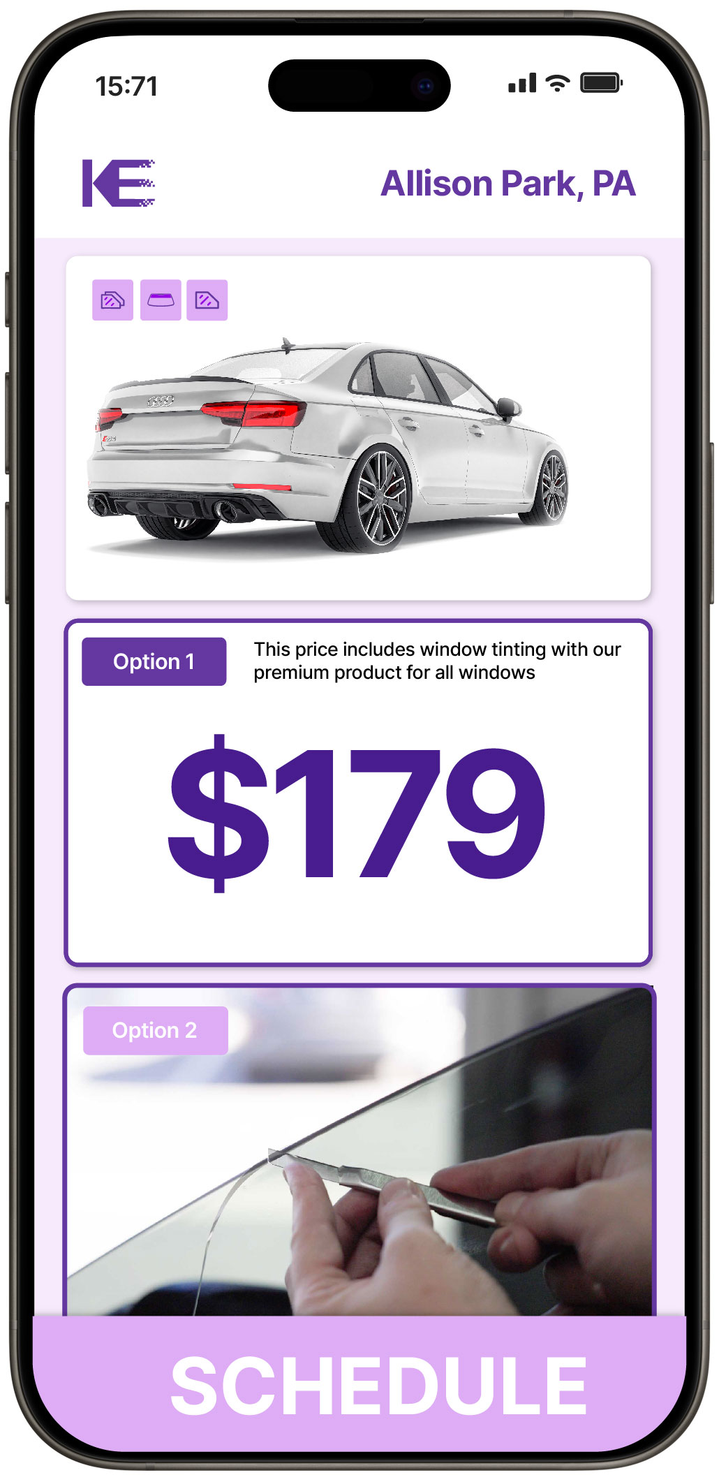 View Affordable Car Window Tinting Prices in Allison Park, Pennsylvania