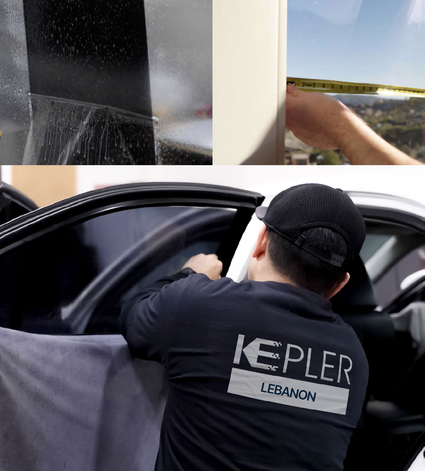 Automotive Window Tinting Expert Applying Film in Lebanon, Pennsylvania
