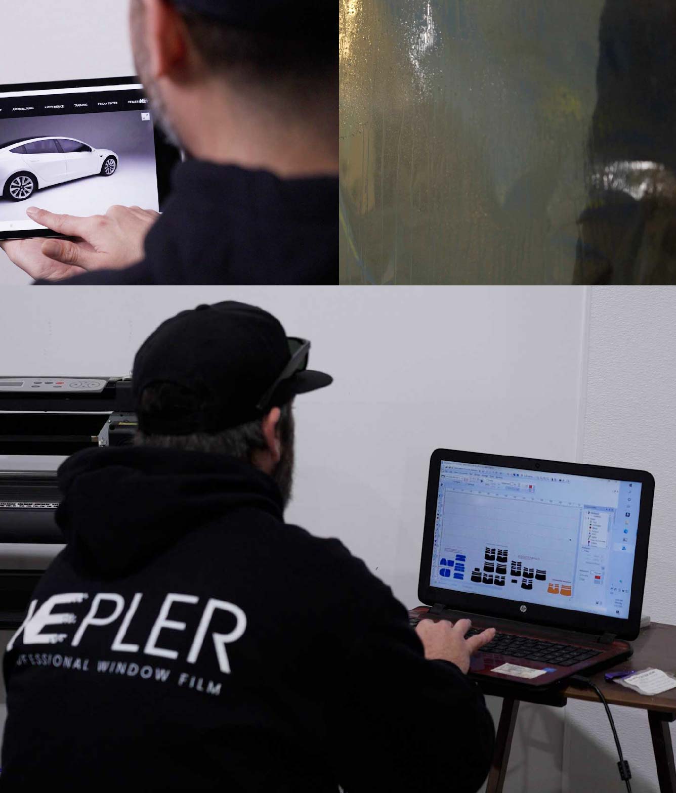 Ceramic Window Tinting Expert Cutting Film in Norfolk, Virginia