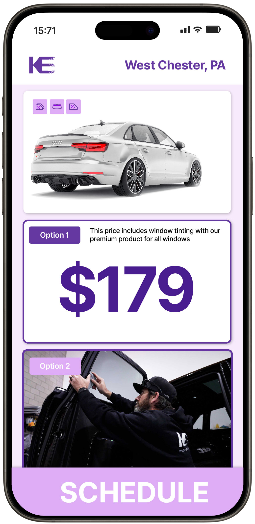 View Competitive Car Window Tinting Prices in West Chester, Pennsylvania