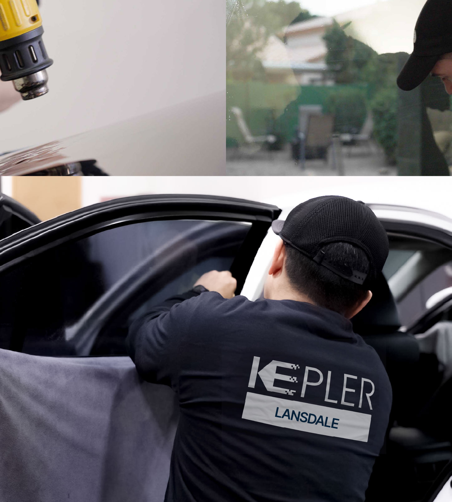 Automotive Window Tinting Expert Applying Film in Lansdale, Pennsylvania