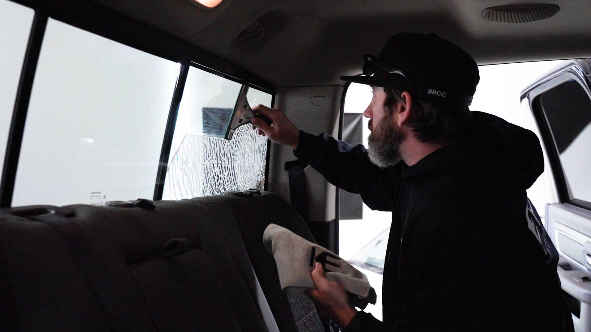 Professional Vehicle Glass Tinting preparation in Apex