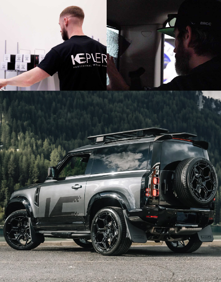 Ceramic Window Tinting Expert Cutting Film in Cary - North Carolina