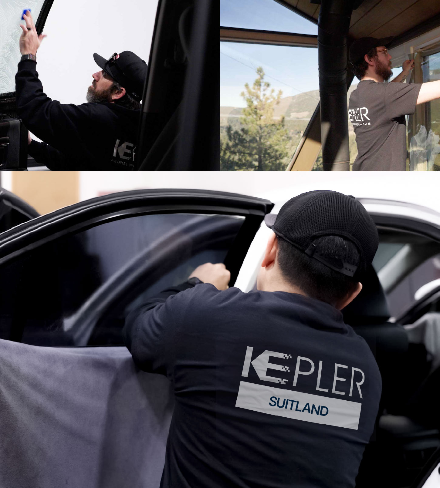 Automotive Window Tinting Expert Applying Film in Suitland, Maryland