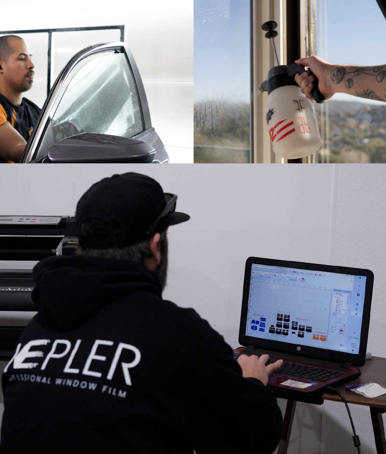 Ceramic Window Tinting Expert Cutting Film in Rocky Mount, North Carolina