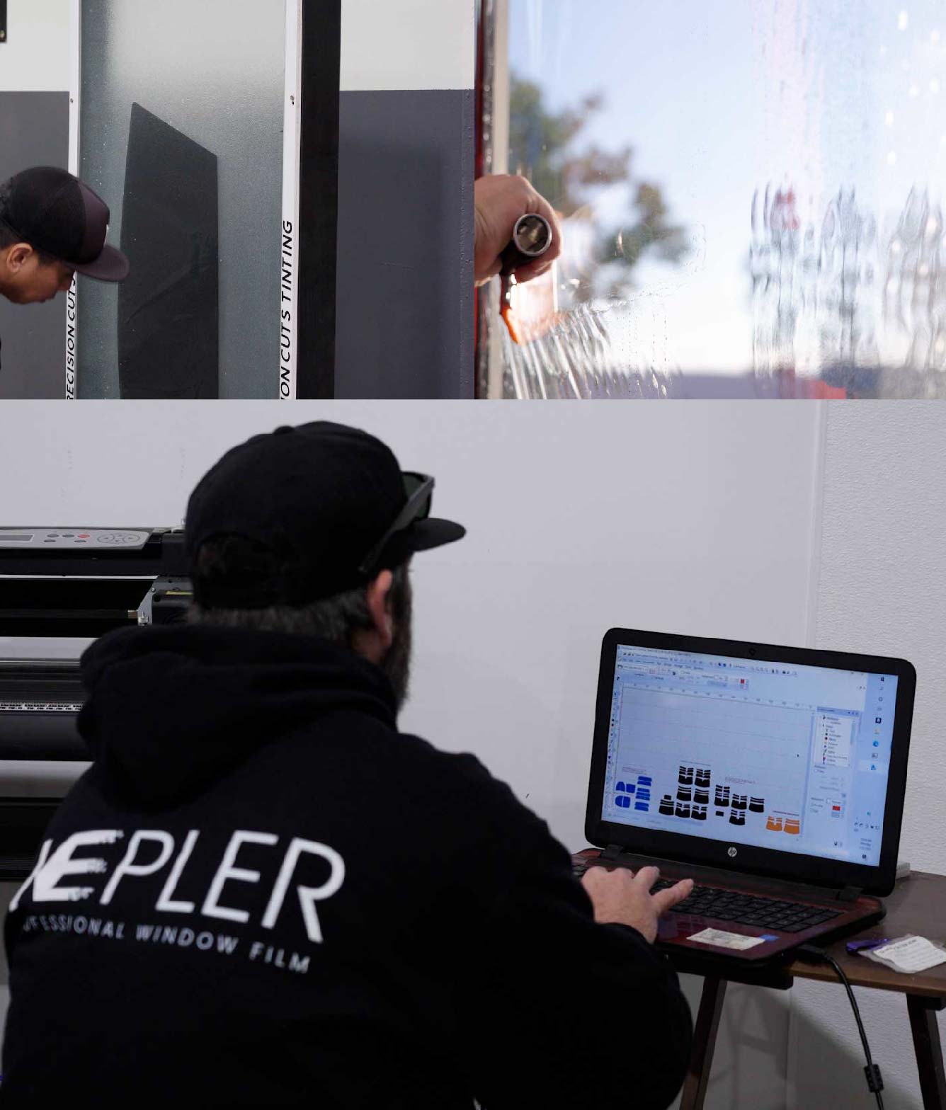 Ceramic Window Tinting Expert Cutting Film in Elizabeth City, North Carolina