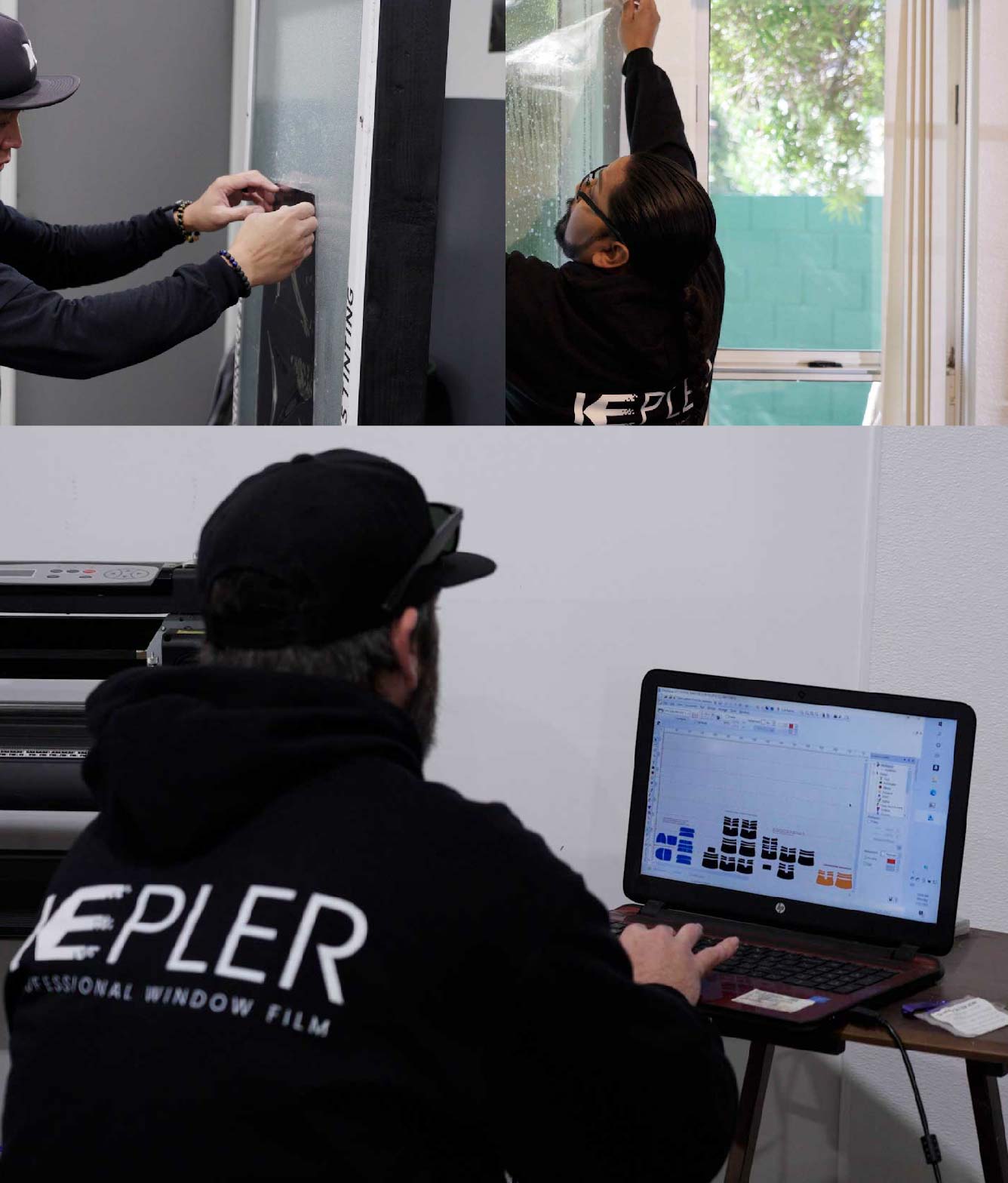 Ceramic Window Tinting Expert Cutting Film in Concord, North Carolina