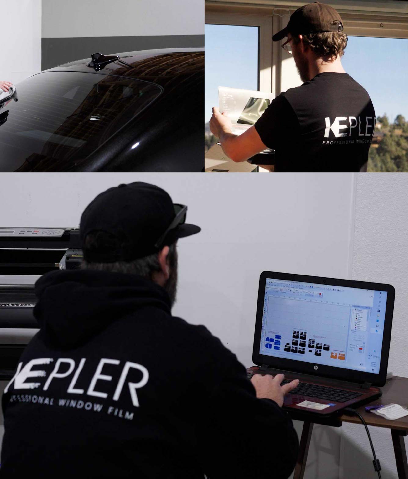 Ceramic Window Tinting Expert Cutting Film in Gastonia, North Carolina