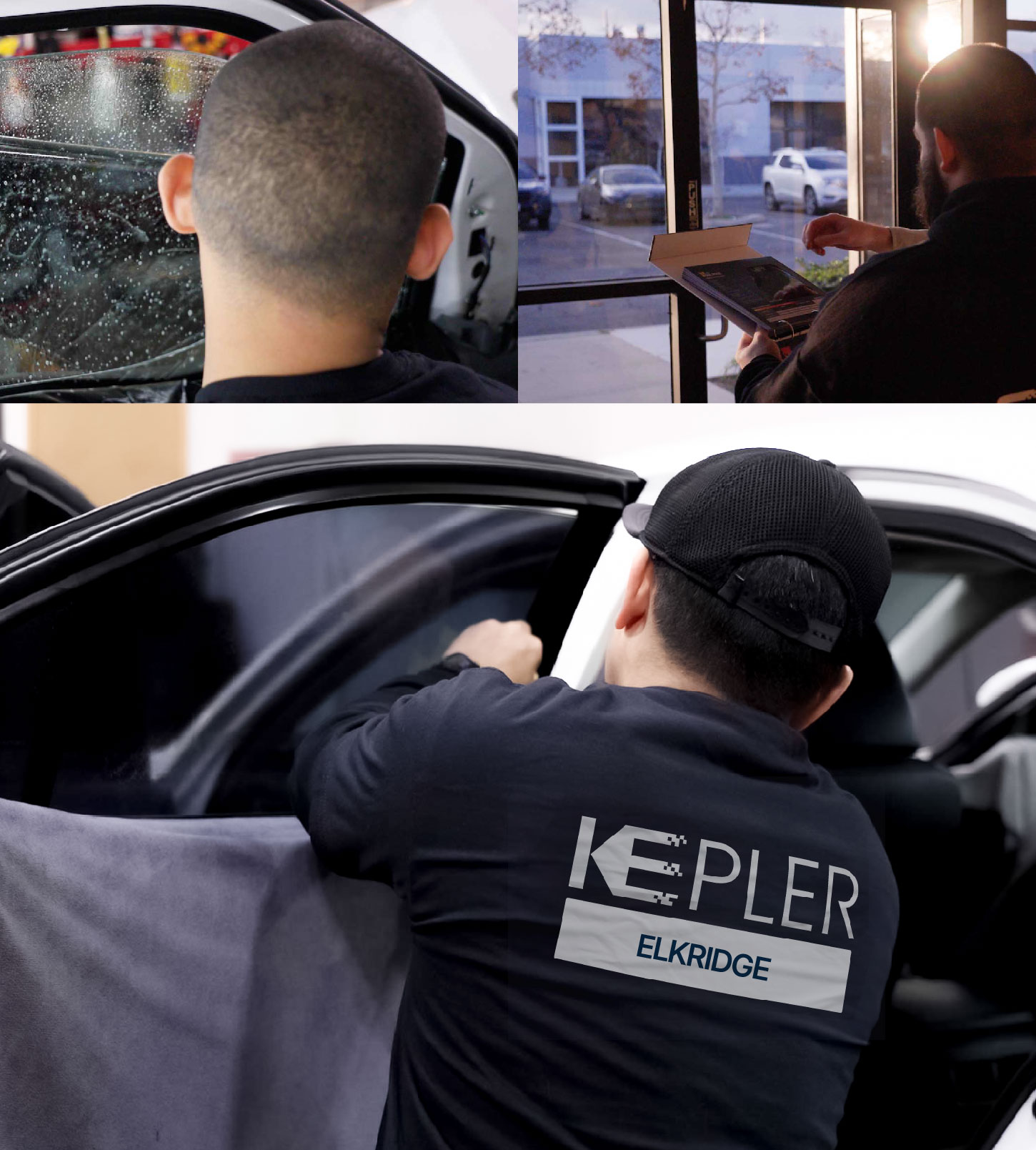 Automotive Window Tinting Expert Applying Film in Elkridge, Maryland