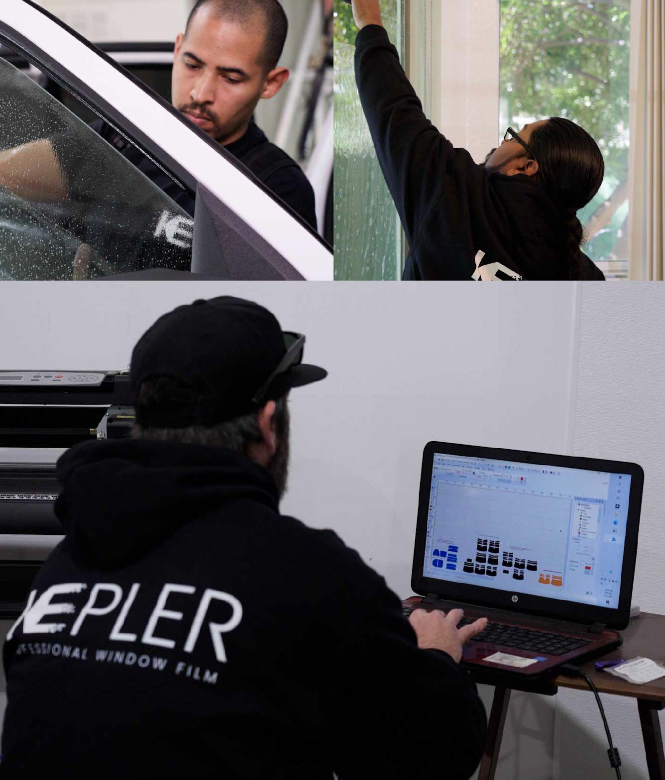 Ceramic Window Tinting Expert Cutting Film in Laurinburg, North Carolina