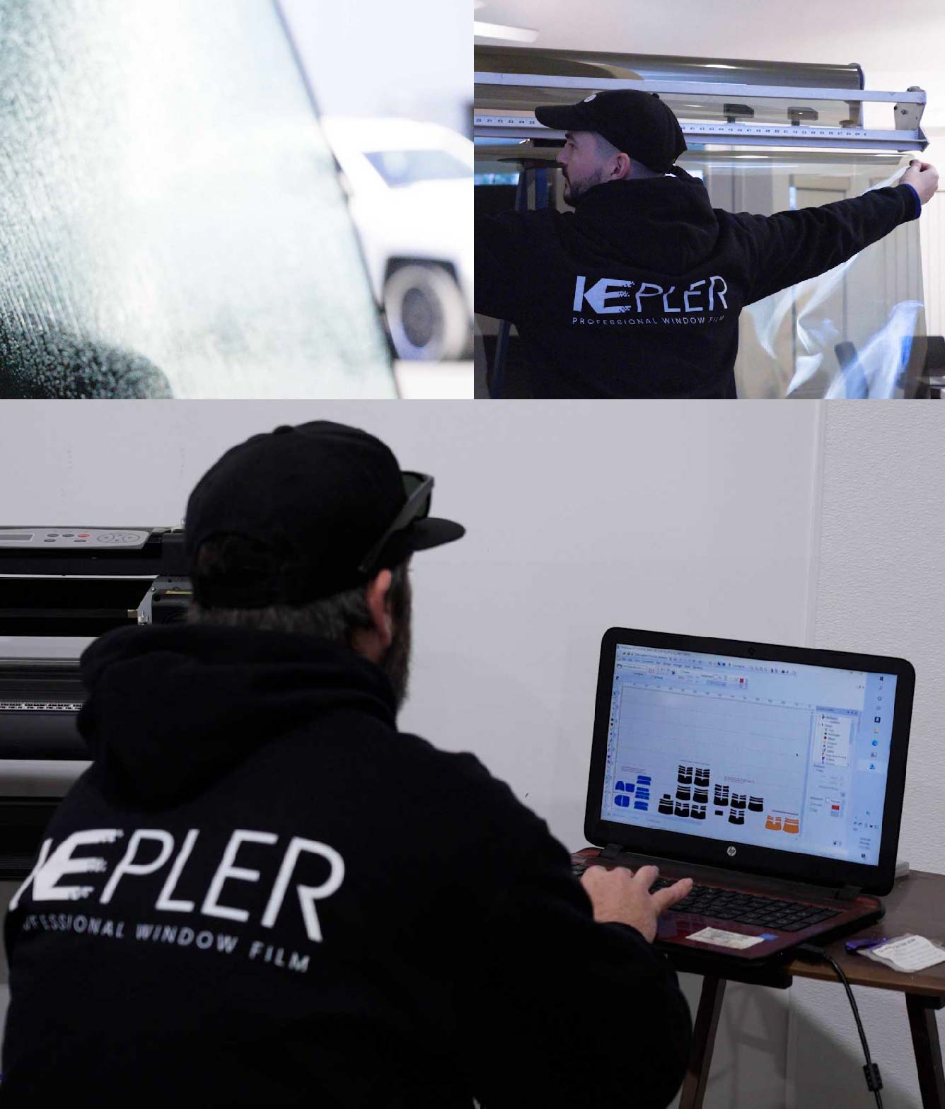Ceramic Window Tinting Expert Cutting Film in Wilmington, North Carolina