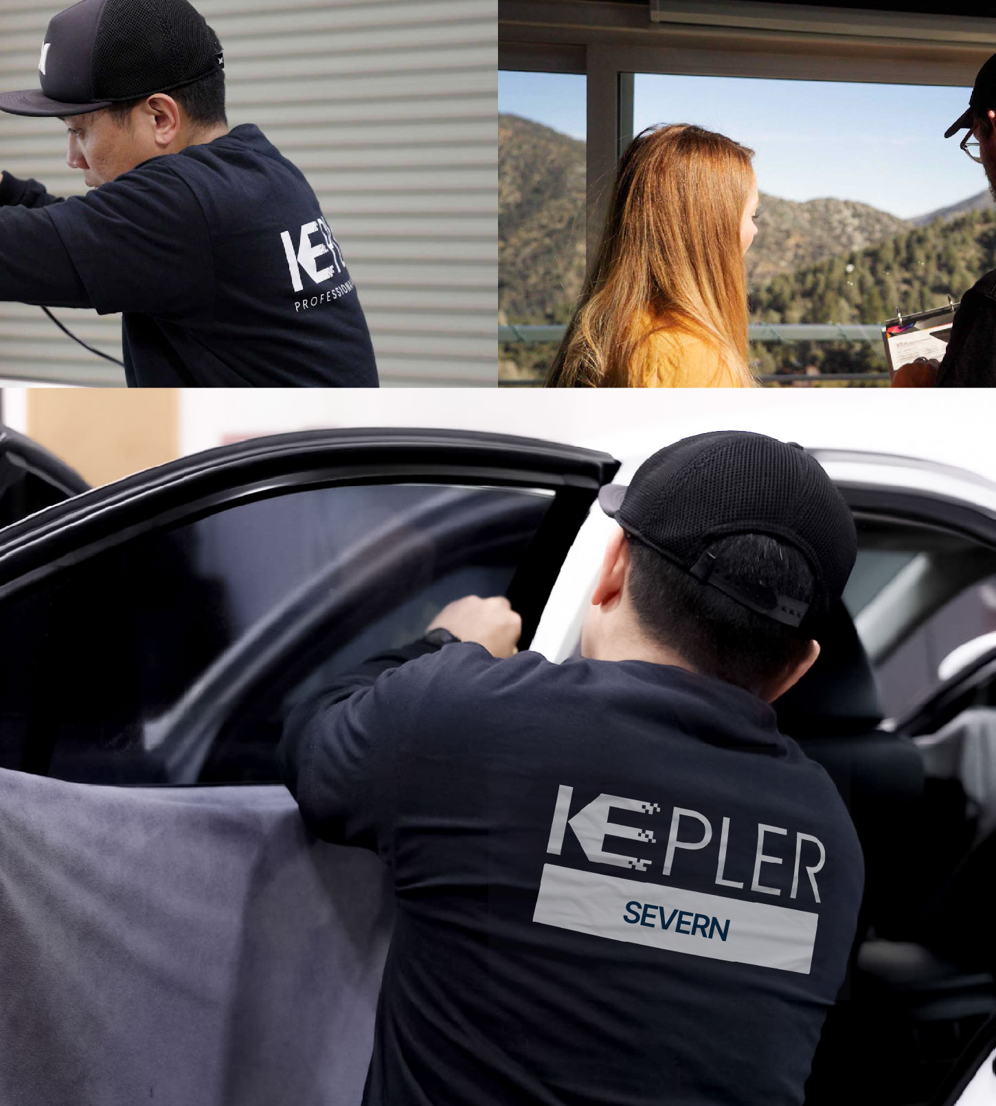 Automotive Window Tinting Expert Applying Film in Severn, Maryland