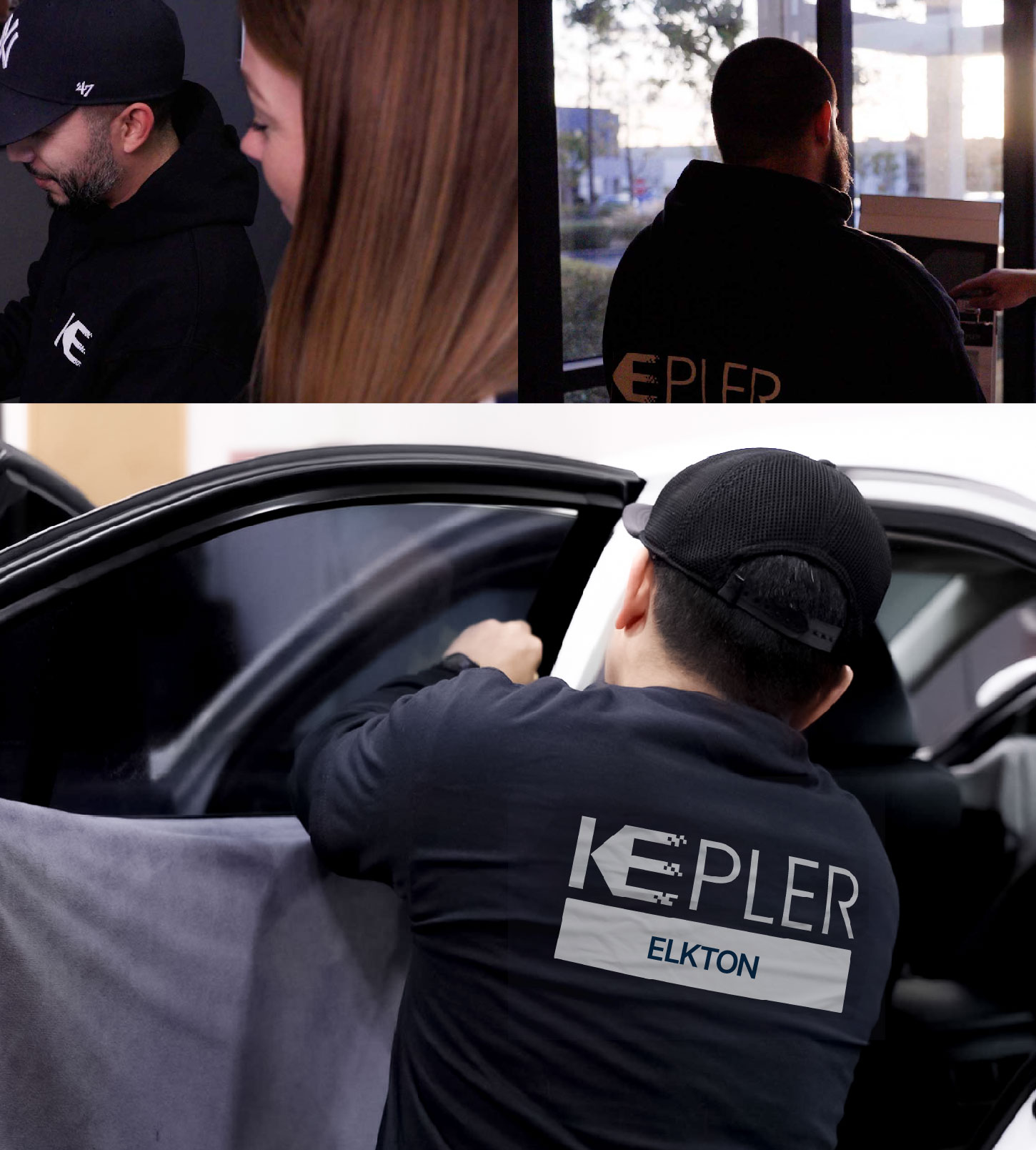 Automotive Window Tinting Expert Applying Film in Elkton, Maryland