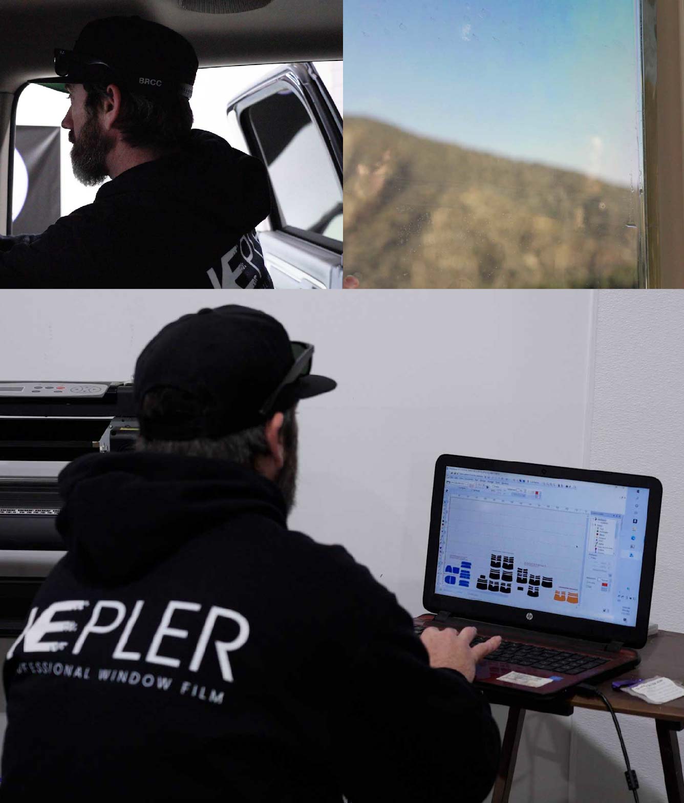 Ceramic Window Tinting Expert Cutting Film in Anderson, South Carolina