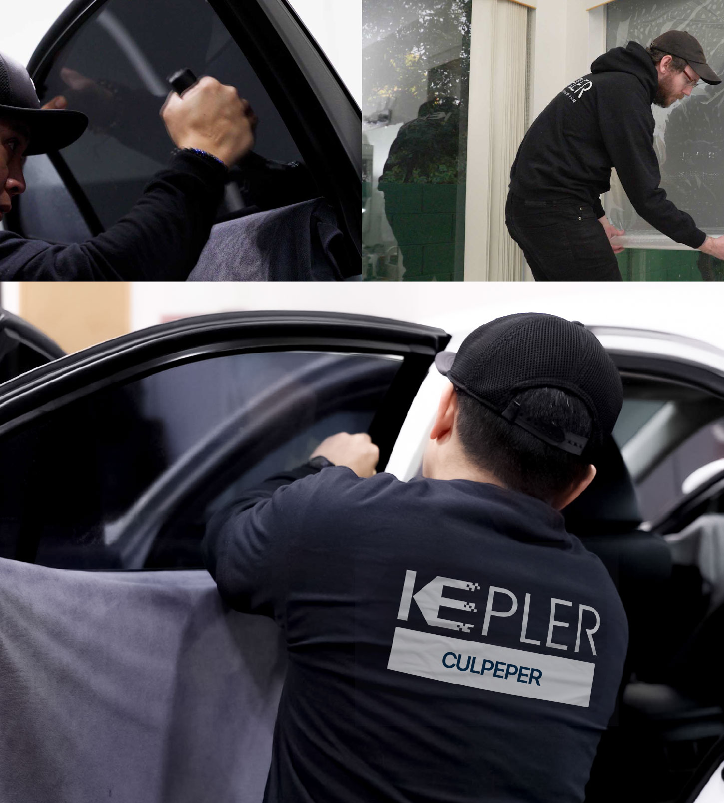 Automotive Window Tinting Expert Applying Film in Culpeper, Virginia