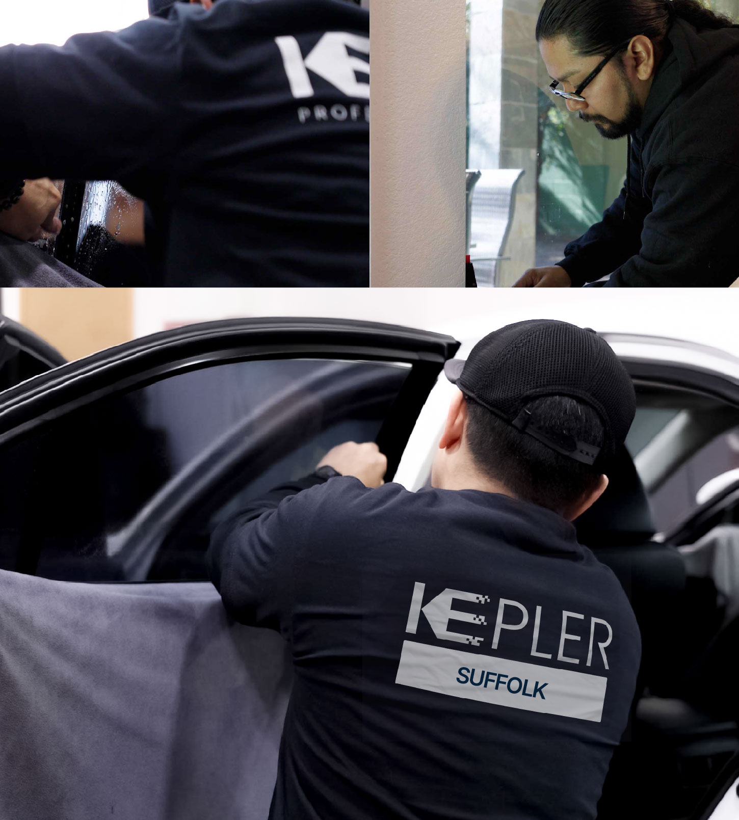Automotive Window Tinting Expert Applying Film in Suffolk, Virginia