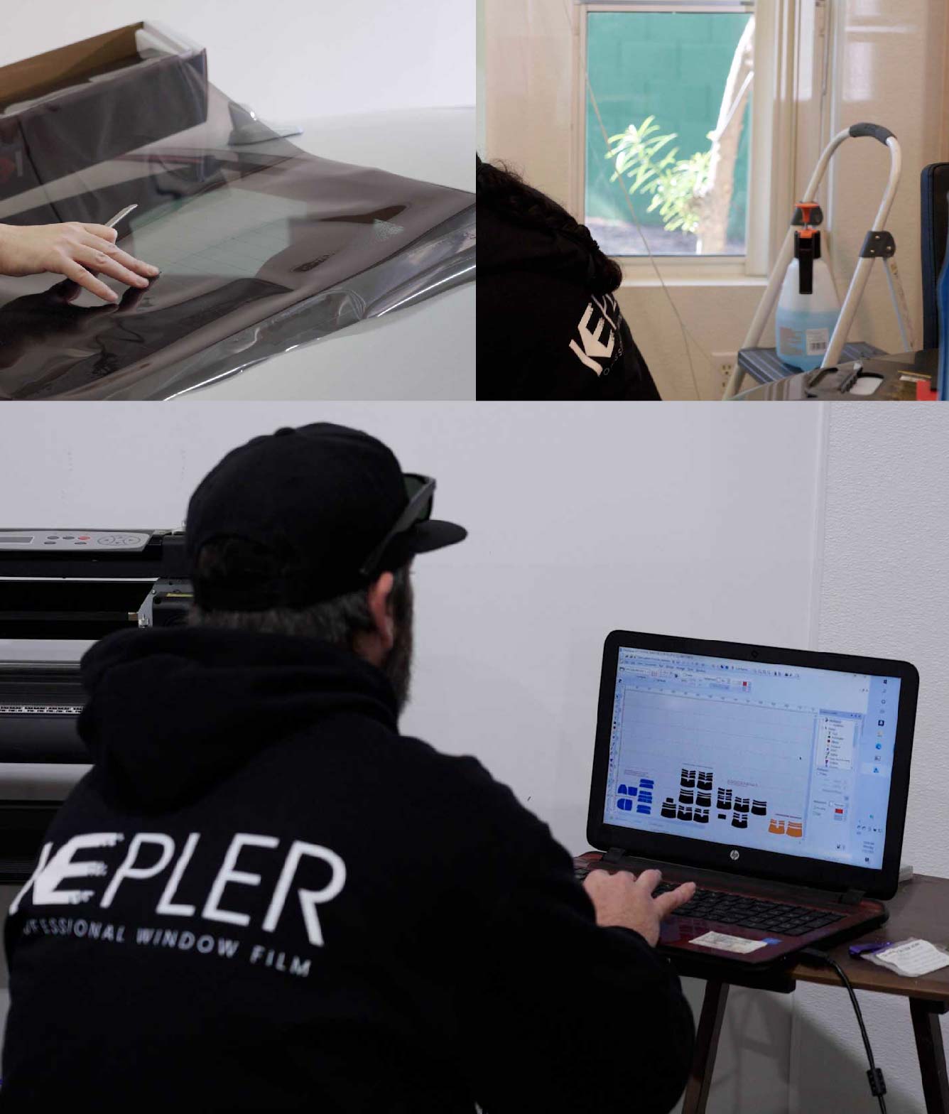 Ceramic Window Tinting Expert Cutting Film in Macon, Georgia