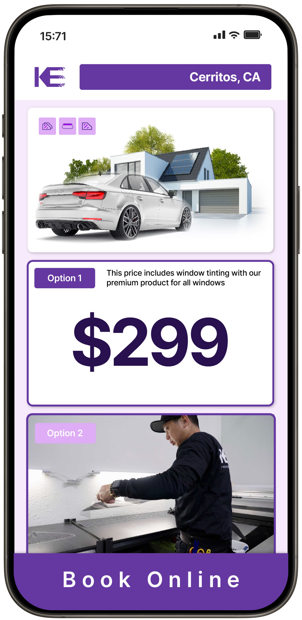 View Competitive Tesla Window Tinting Costs in Claremont, California