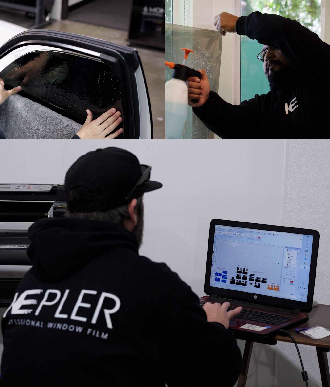 Ceramic Window Tinting Expert Cutting Film in Vero Beach, Florida