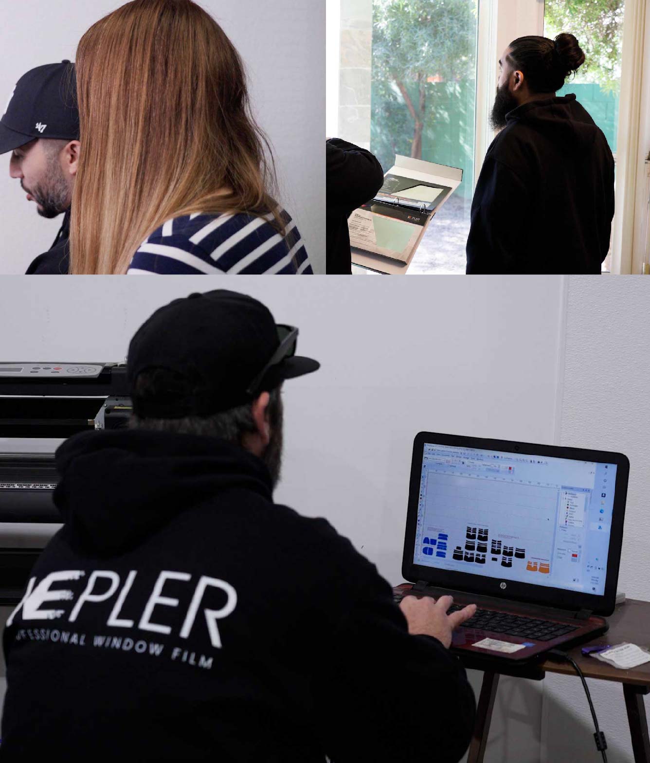 Ceramic Window Tinting Expert Cutting Film in Coral Springs, Florida