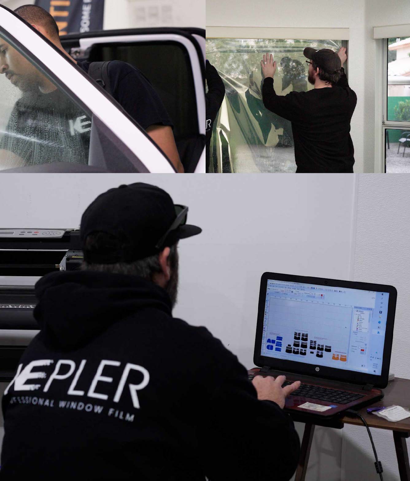 Ceramic Window Tinting Expert Cutting Film in Lakeland, Florida